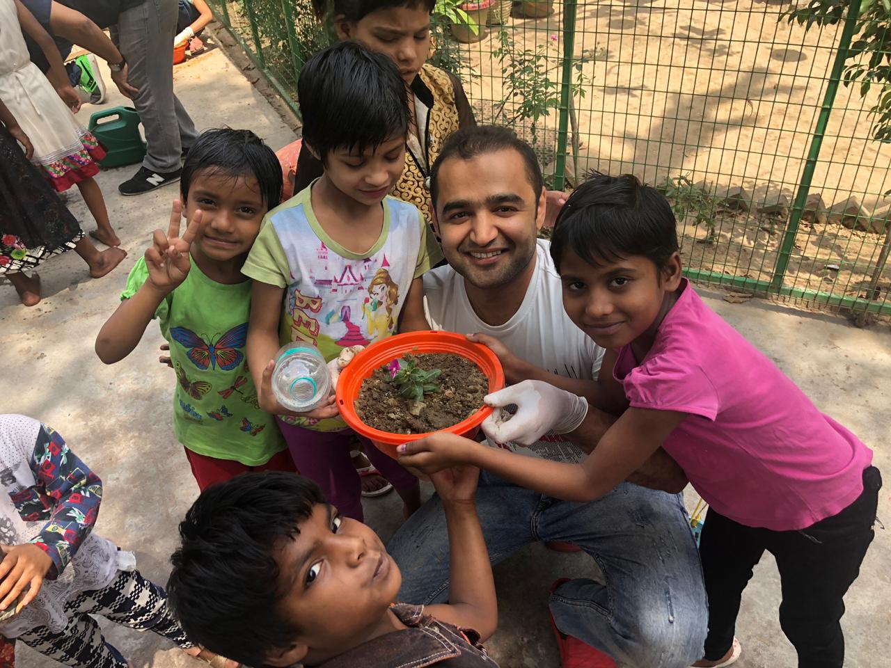 Photo of volunteers helping a community